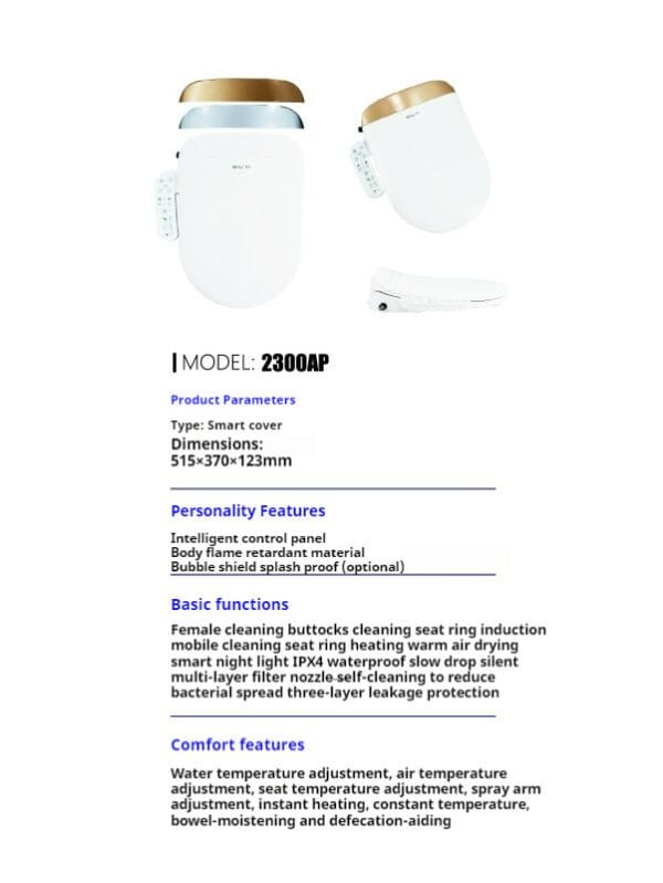 Electronic Bidet Toilet Cover 2300AP