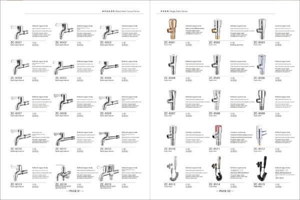 Quick-open faucet, angle valve, toilet companion series